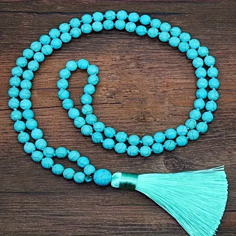 Colar Azul Turquesa 108 contas