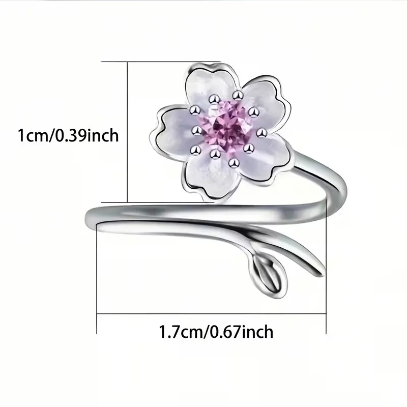 Anel Prata Esterlina 925 Flor