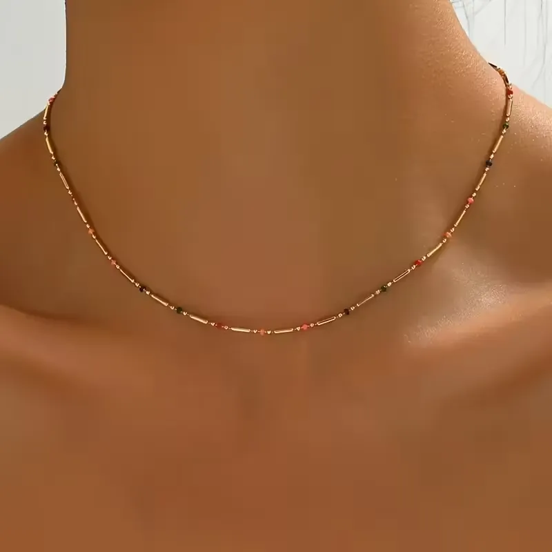Colar de Corrente de Cobre Estilo Boémio para Mulheres